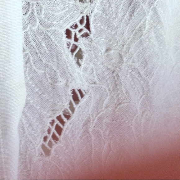 FREE PEOPLE Sz XS Intimately Free Line Eyelet Lace Cotton Open Front Kimono - Picture 6 of 12